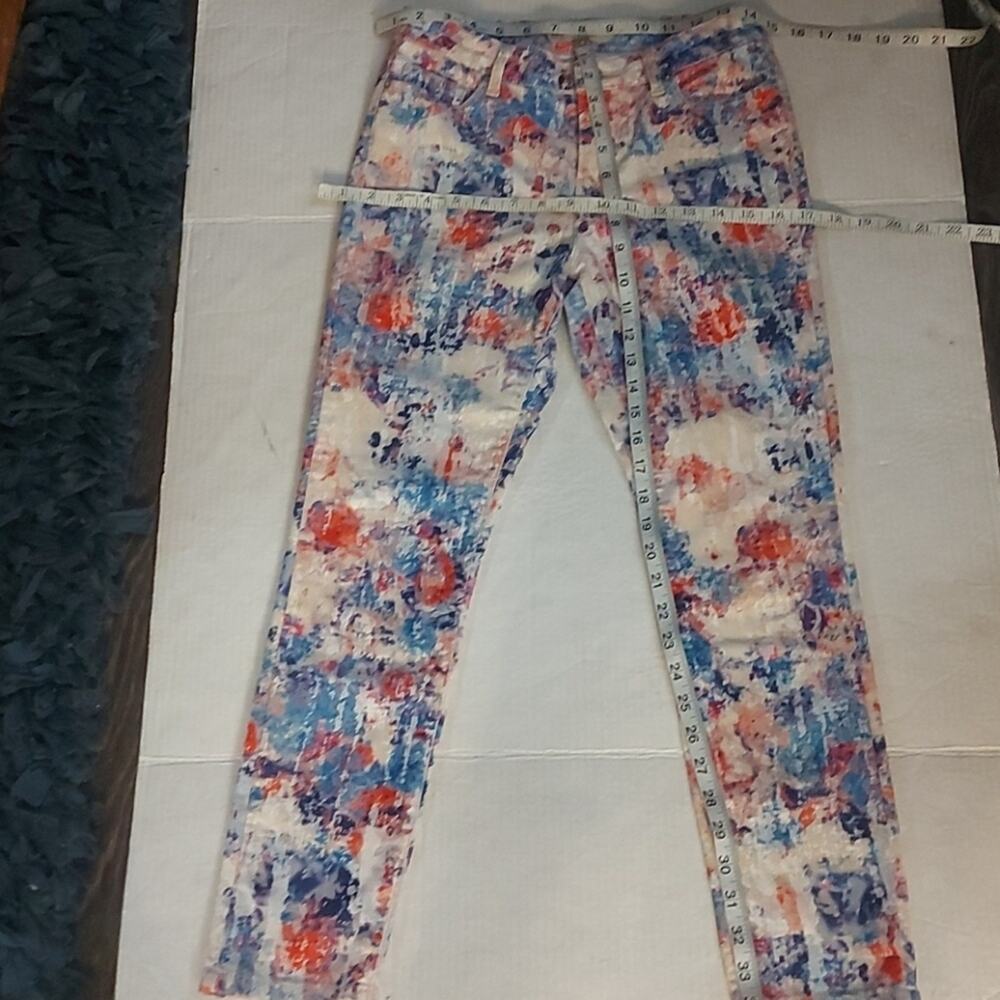 TOPSHOP Moto Leigh Skinny Velvet Floral Jean 26 Dopamine Fairycore Prints Boho - Picture 5 of 9